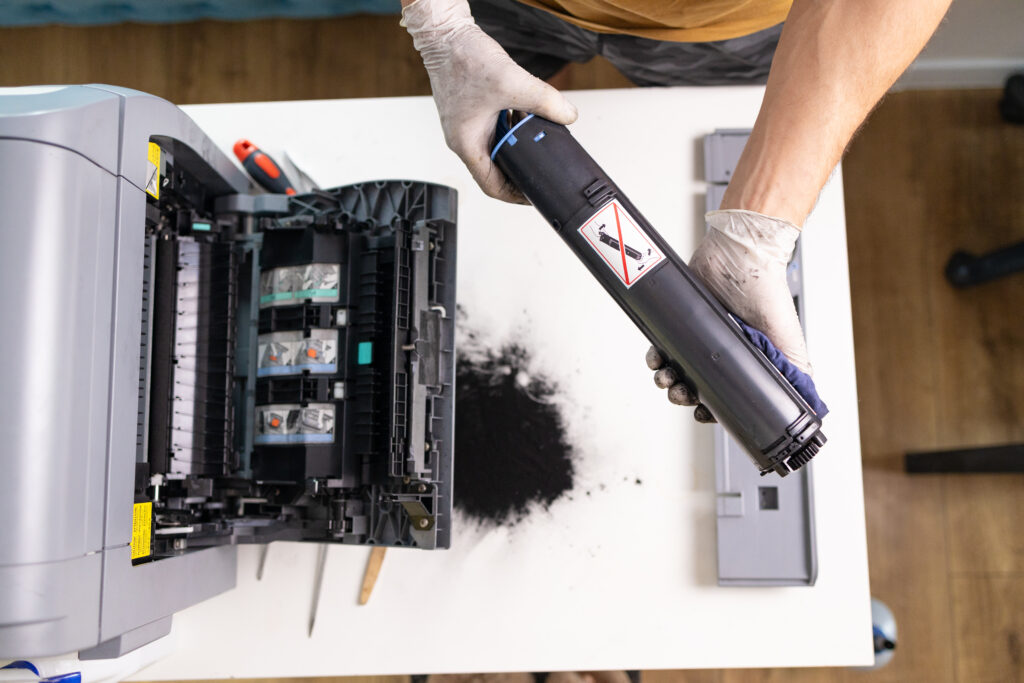printer repair technician a male handyman inspect 2023 09 12 18 55 43 utc